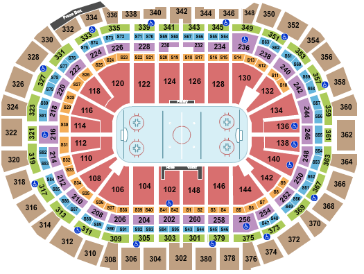 seating chart for Ball Arena - Hockey Rows - eventticketscenter.com