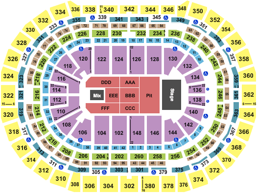 seating chart for Ball Arena - Sturgill Simpson - eventticketscenter.com
