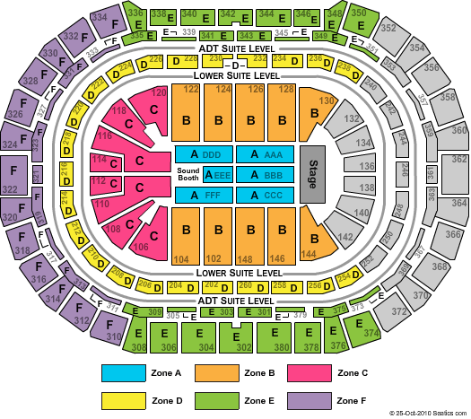 Ball Arena TSO Zone Seating Chart