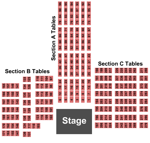 Pepsi Roadhouse Endstage Tables Seating Chart