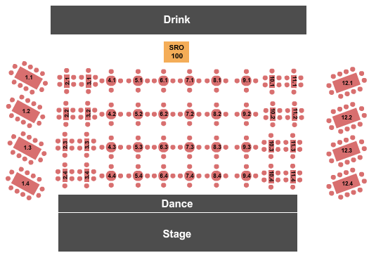 Performance Hall at 115 Bourbon Street Endstage Tables Seating Chart