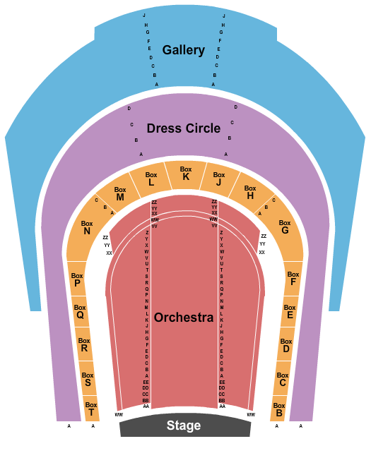 seating chart for Performance Hall At Gaillard Center - Endstage 2 - eventticketscenter.com