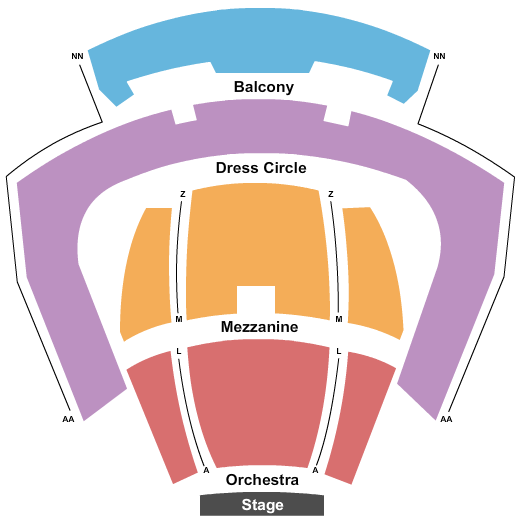 seating chart for Performing Arts Center at Kent State Tuscarawas - End Stage - eventticketscenter.com
