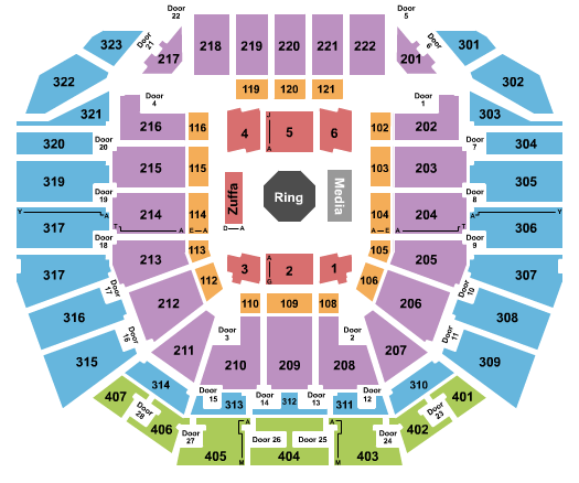 Perth Arena UFC 284 Seating Chart