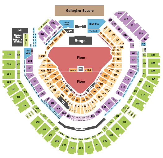 Petco Park Endstage GA Field Seating Chart