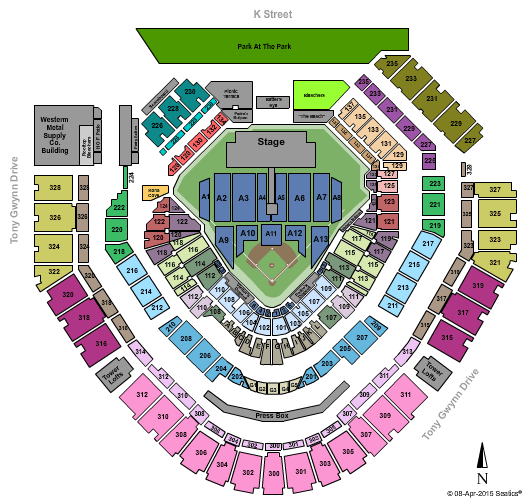 Petco Park Rolling Stones Seating Chart