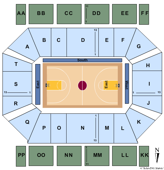Pete Hanna Center Basketball Seating Chart
