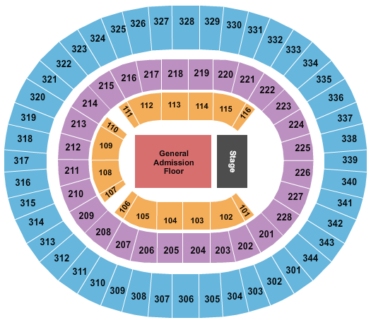 Pete Maravich Assembly Center Endstage GA Floor Seating Chart