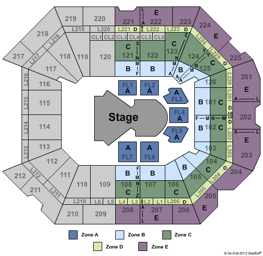 Petersen Events Center Cirque - Zone Seating Chart