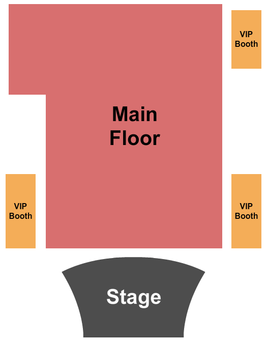 Phil Long Music Hall at Bourbon Brothers - CO Main Floor/VIP Seating Chart