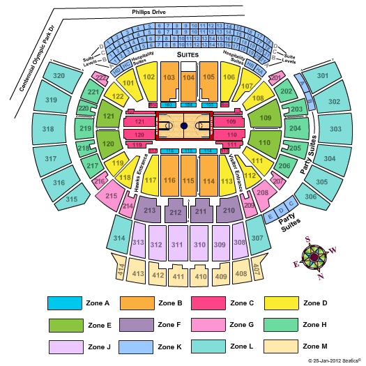 State Farm Arena - GA ACC 2012 - Zone Seating Chart