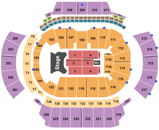 Square Garden Seating Chart For Elton John