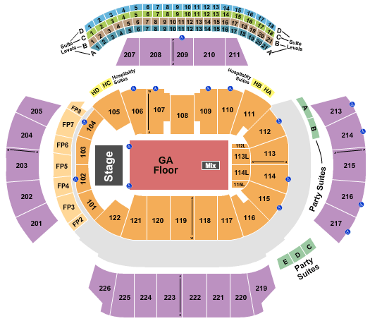 State Farm Arena - GA End Stage GA FLoor Seating Chart