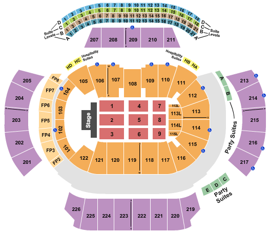 State Farm Arena - GA End Stage Seating Chart