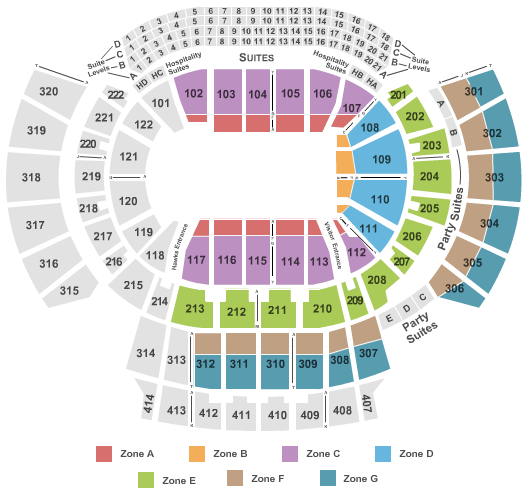 State Farm Arena - GA Ringling Brothers Zone Seating Chart