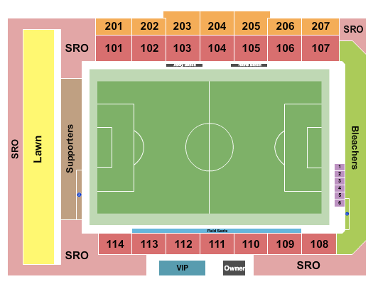 Phoenix Rising Soccer Complex at Wild Horse Pass Soccer 2 Seating Chart