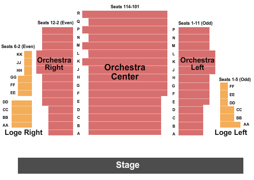 Phoenix Theatre - AZ Seating Map