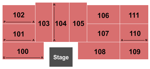 Picasso Ballroom at Encore Boston Harbor End Stage Seating Chart