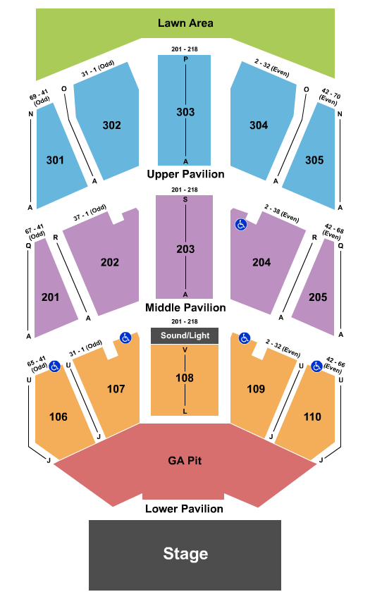 Merriweather Post Pavilion Seating Chart 2018