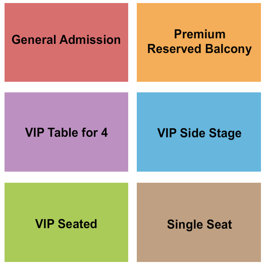 Pieres Entertainment Center GA/Premium/VIP Seating Chart
