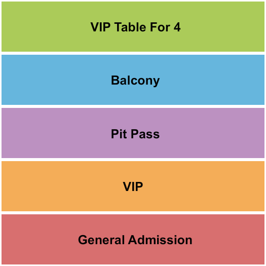 Pieres Entertainment Center GA/VIP/Pit Pass/Balc Seating Chart
