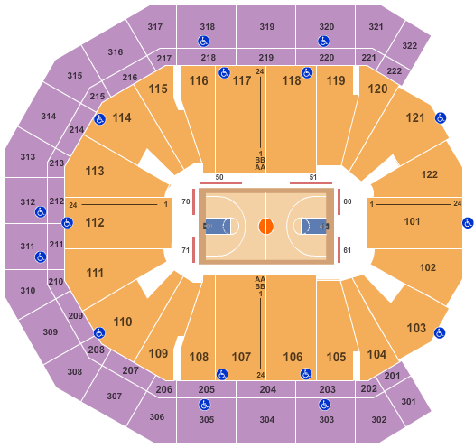 seating chart for Pinnacle Bank Arena - Basketball - eventticketscenter.com
