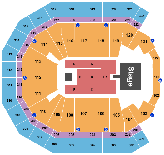 Seatmap for pinnacle bank arena