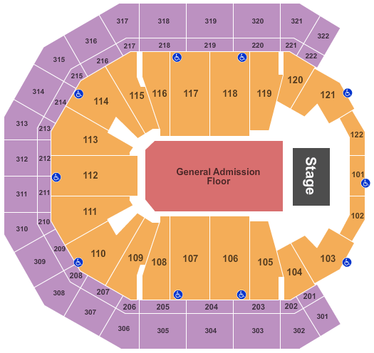 Pinnacle Bank Arena General Admission Seating Chart