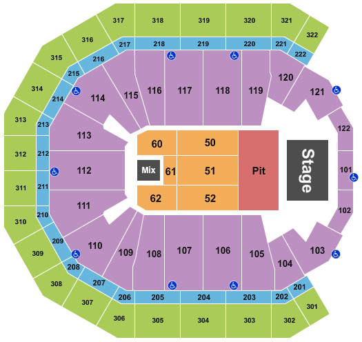 Pinnacle Bank Arena Endstage GA Pit Seating Chart