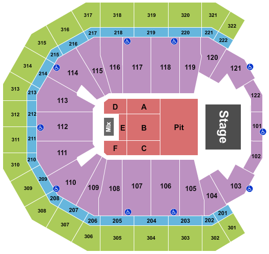 Pinnacle Bank Arena Endstage GA Pit 2 Seating Chart