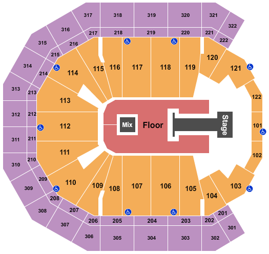 seating chart for Pinnacle Bank Arena - Shinedown 2 - eventticketscenter.com