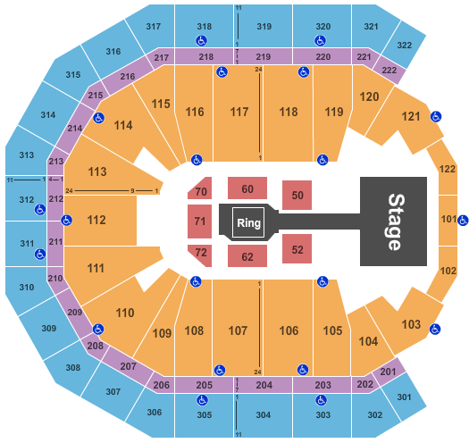 seating chart for Pinnacle Bank Arena - WWE - eventticketscenter.com