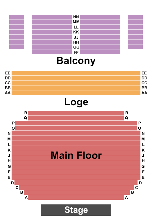 Pioneer Memorial Theatre Seating Map