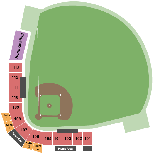 Pioneer Park - TN Baseball Seating Chart