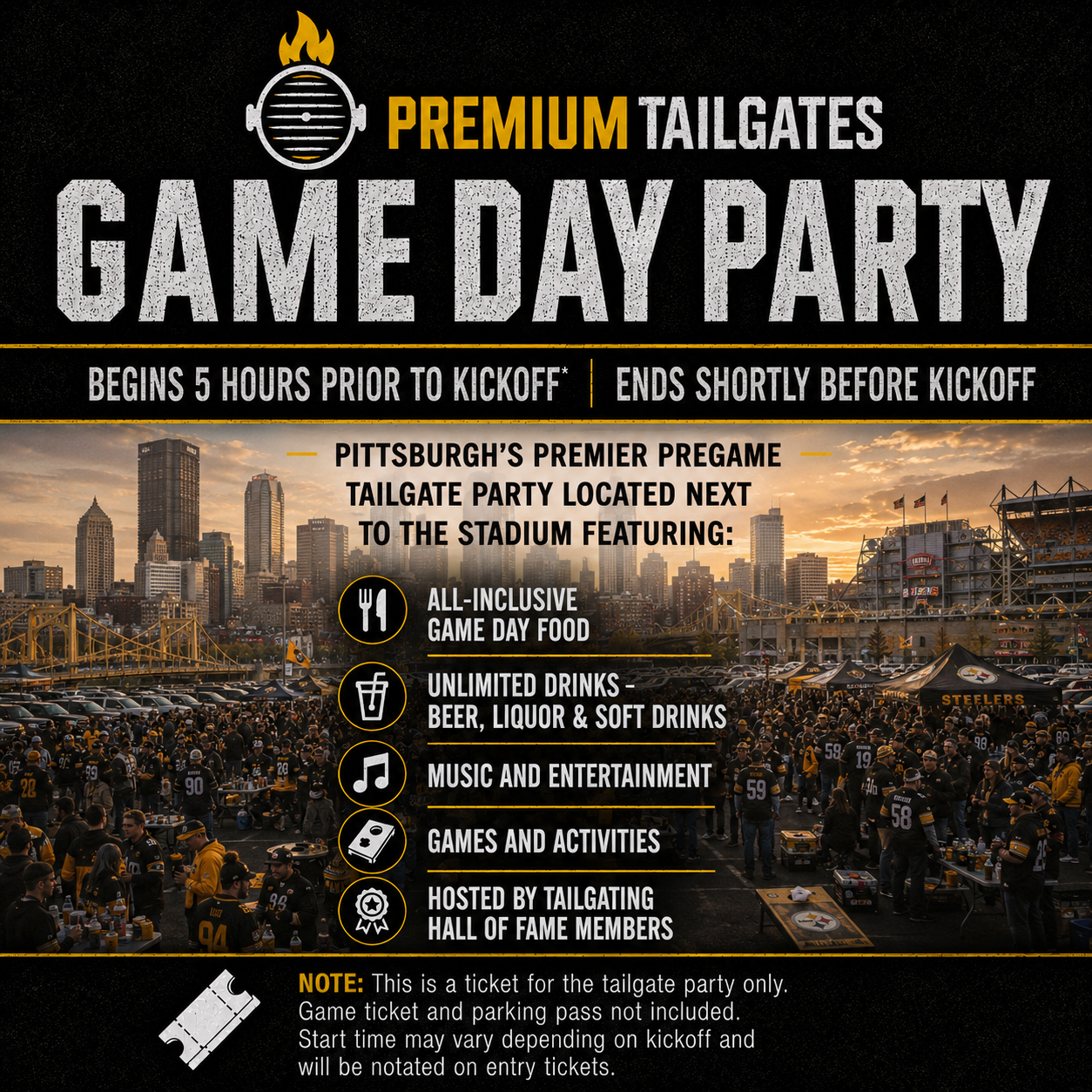 Premium Tailgate Party: Pittsburgh Steelers vs. Cleveland Browns
