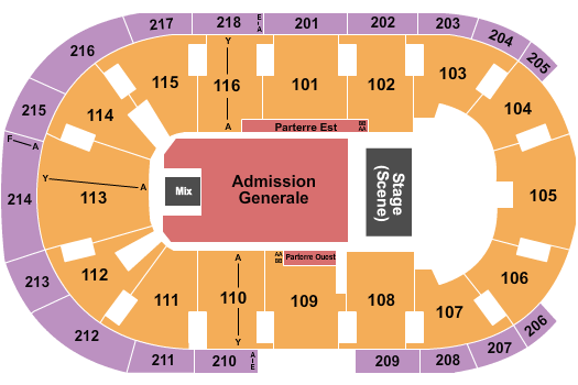 Place Bell End Stage GA Seating Chart