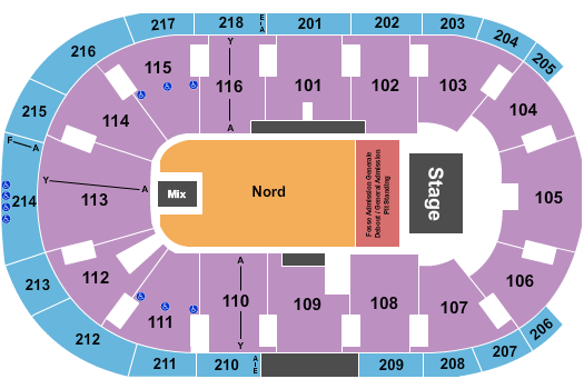Place Bell Endstage GA 2 Seating Chart