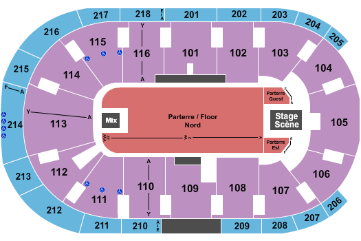 Place Bell Endstage Parterre West/East Seating Chart