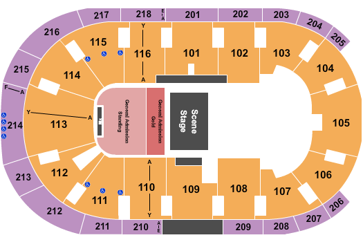 Place Bell GA Floor & GA Gold Floor Seating Chart