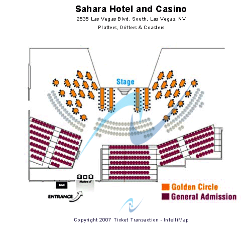 Sahara Theater - Sahara Hotel & Casino Platters, Drifters & Coasters Seating Chart