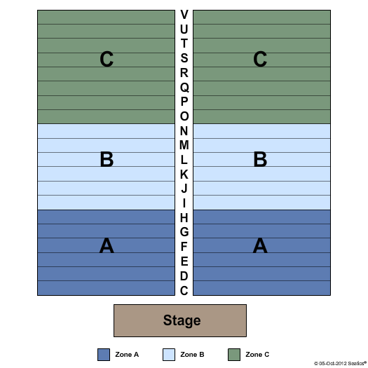 Players Theatre - NY End Stage Zone Seating Chart