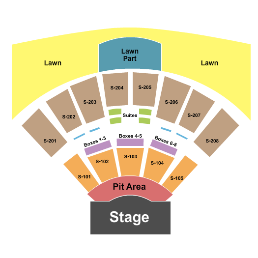Poconos Park - PA End Stage Seating Chart