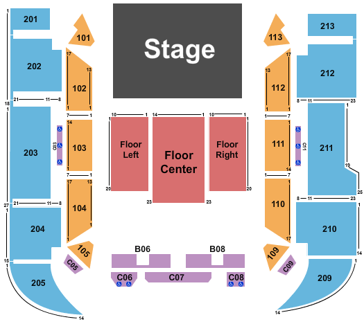 Portland State's Viking Pavilion End Stage Seating Chart