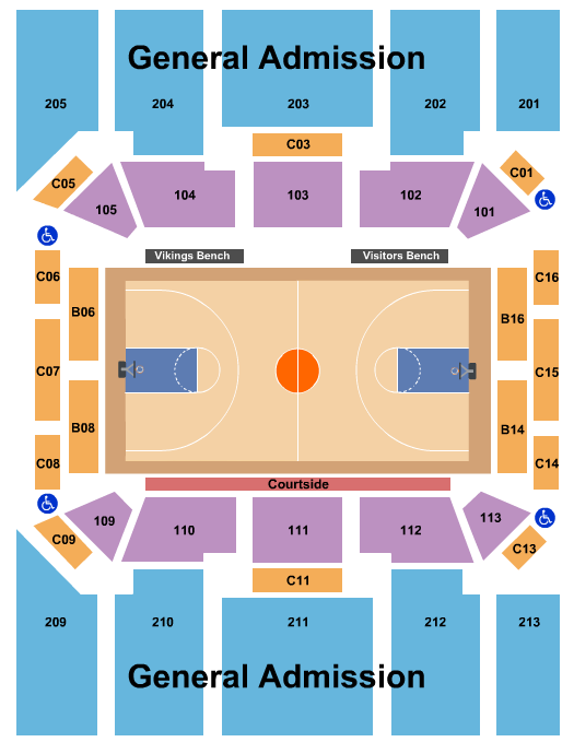 Portland State's Viking Pavilion Basketball Seating Chart