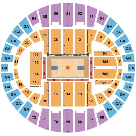 Portland Veterans Memorial Coliseum Basketball 2017 Seating Chart