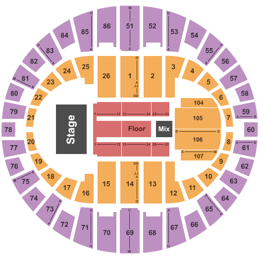 Portland Veterans Memorial Coliseum Concert Seating Chart