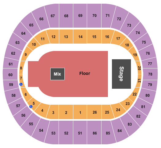 Portland Veterans Memorial Coliseum Endstage GA Flr 2 Seating Chart