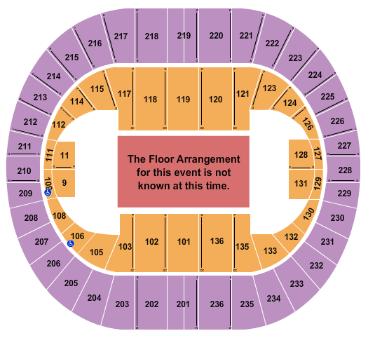 Portland Veterans Memorial Coliseum Generic Floor Seating Chart