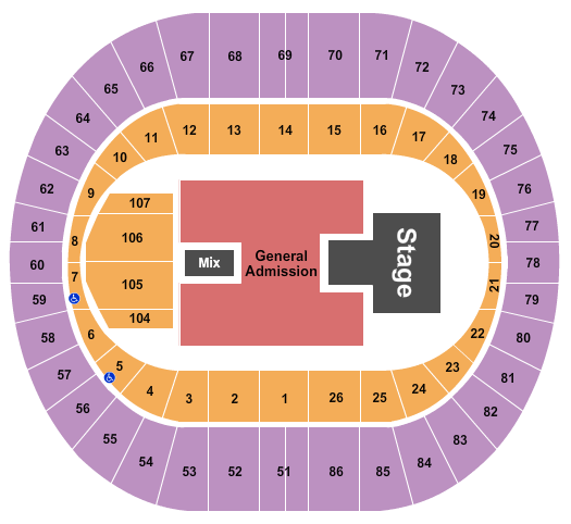 seating chart for Portland Veterans Memorial Coliseum - Paramore - eventticketscenter.com