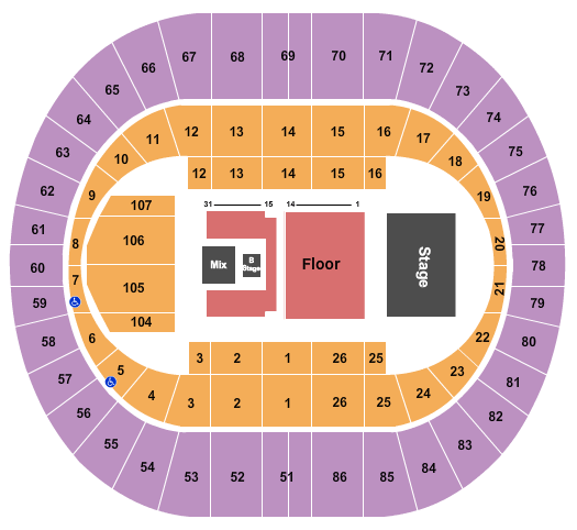 Portland Veterans Memorial Coliseum Skillet Seating Chart